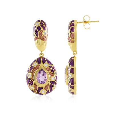 Orecchini in argento con Ametista Rose de France(Adela Silber)