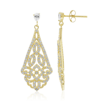 Orecchini in argento con Topazio Bianco