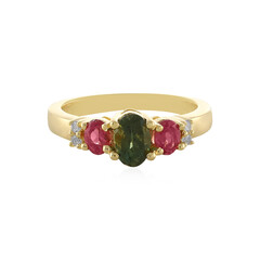 Anello in argento con Tormalina Verde