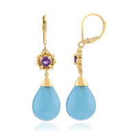 Orecchini in argento con Calcedonio Acqua