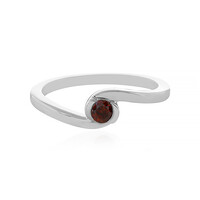 Anello in argento con Diamante Rosso I3