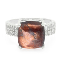 Anello in argento con Occhio di Tigre Rosso