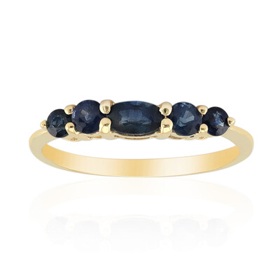 Anello in oro con Zaffiro Kanchanaburi