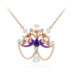 Collana in argento con Topazio Blu Cielo