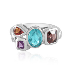 Anello in argento con Apatite Paraiba(Adela Silber)