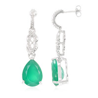 Orecchini in argento con Calcedonio Verde