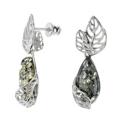 Orecchini in argento con Ambra Baltica