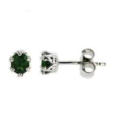 Orecchini in argento con Diopside Russo