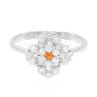Anello in argento con Zaffiro Arancione