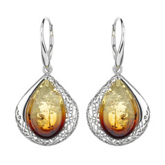 Orecchini in argento con Ambra Sunrise Baltica