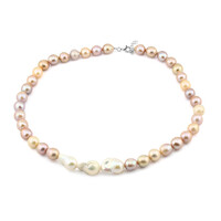 Collana in argento con Perla d'Acqua Dolce Bianca (TPC)