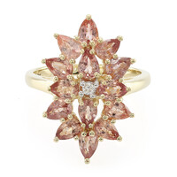 Anello in oro con Zaffiro Padparadscha (non riscaldato)