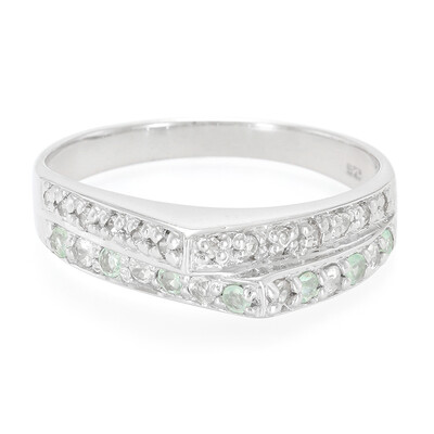 Anello in argento con Tormalina Paraíba e Zaffiro Bianco