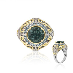 Anello in argento con Fluorite Blu Caraibico  (Dallas Prince Designs)