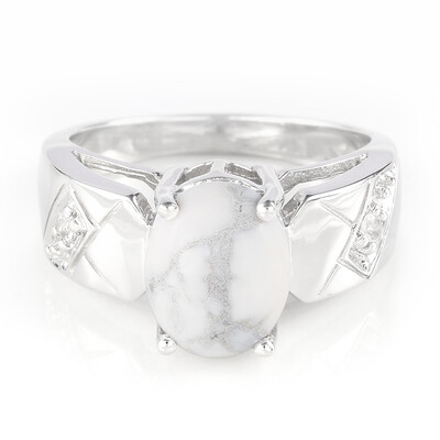 Anello in argento con Howlite