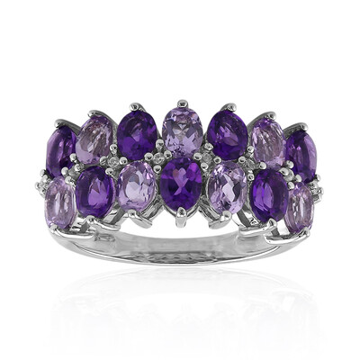 Anello in argento con Ametista Zambiana