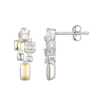 Orecchini in argento con Topazio Bianco (Adela Silber)
