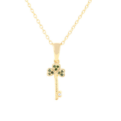 Collana in argento con Diamante Verde I3
