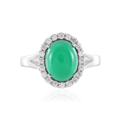 Anello in argento con Onice Verde
