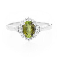 Anello placcato in platino con Tormalina Cuprian