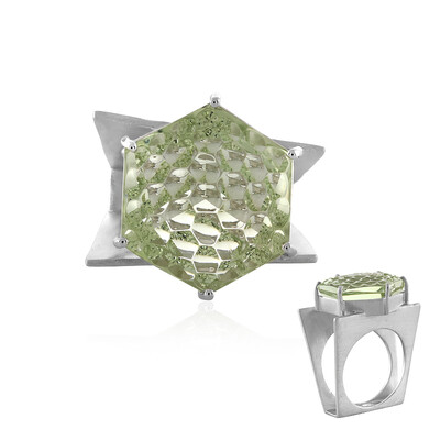 Anello in argento con Ametista Verde