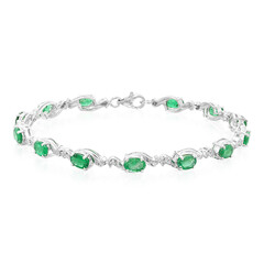 Bracciale in argento con Smeraldo Zambia