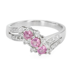 Anello in argento con Zaffiro Ceylon Rosa