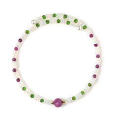 Bracciale in acciaio con Rubino Mozambico (Riya)