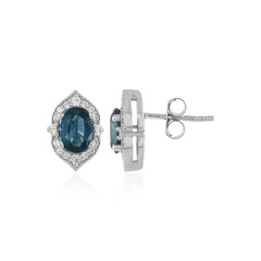 Orecchini in argento con Cianite Blu Foglia di Tè