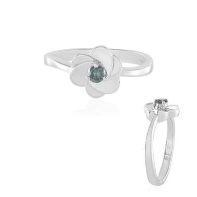 Anello in argento con Diamante Blu I2