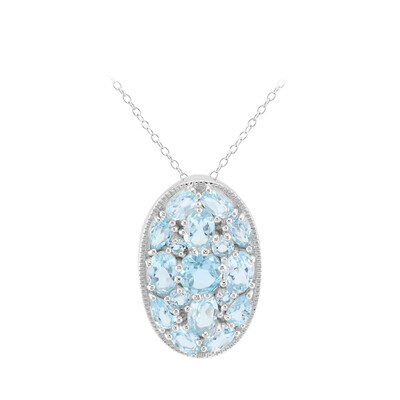Collana in argento con Topazio Blu Cielo