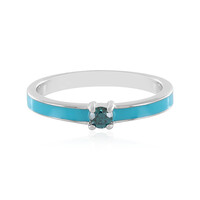 Anello in argento con Diamante Blu I4