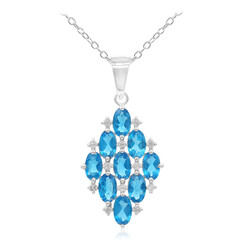 Collana in argento con Apatite Blu Neon