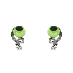 Orecchini in argento con Ambra Verde Colombiana