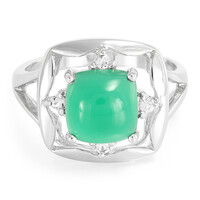 Anello in argento con Calcedonio Verde