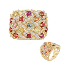 Anello in argento con Zaffiro Fancy
