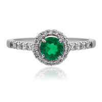 Anello in platino con Smeraldo Zambia AAA (CIRARI)
