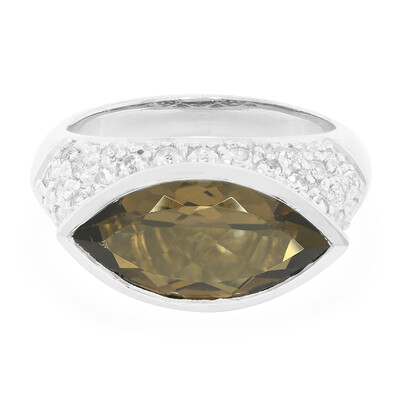 Anello in argento con Quarzo Fumè
