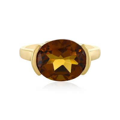 Anello in argento con Quarzo Cognac