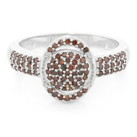 Anello placcato in platino con Diamante Fancy