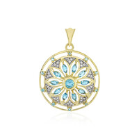 Ciondolo in oro con Topazio Blu Cielo (Adela Gold)