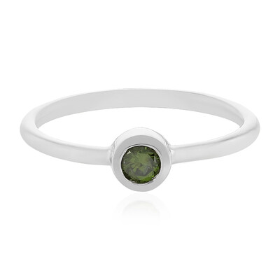 Anello in argento con Diamante Verde