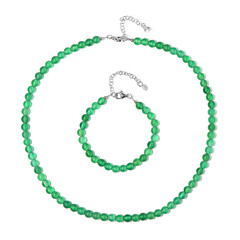 Parure in argento con Onice Verde