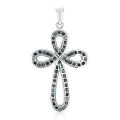 Ciondolo placcato in platino con Diamante Fancy