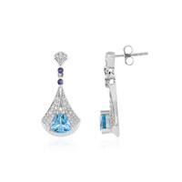 Orecchini in argento con Topazio Blu Svizzero