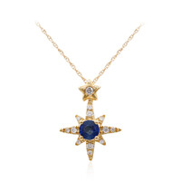 Collana in oro con Zaffiro Ceylon Blu