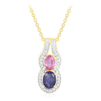 Collana in argento con Zaffiro Blu del Madagascar