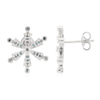 Orecchini placcati in platino con Diamante Fancy