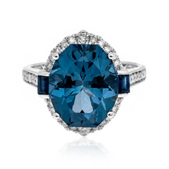 Anello in oro con Topazio Blu Londra