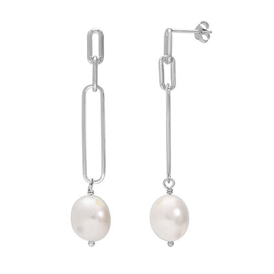 Orecchini in argento con Perla d'Acqua Dolce Bianca